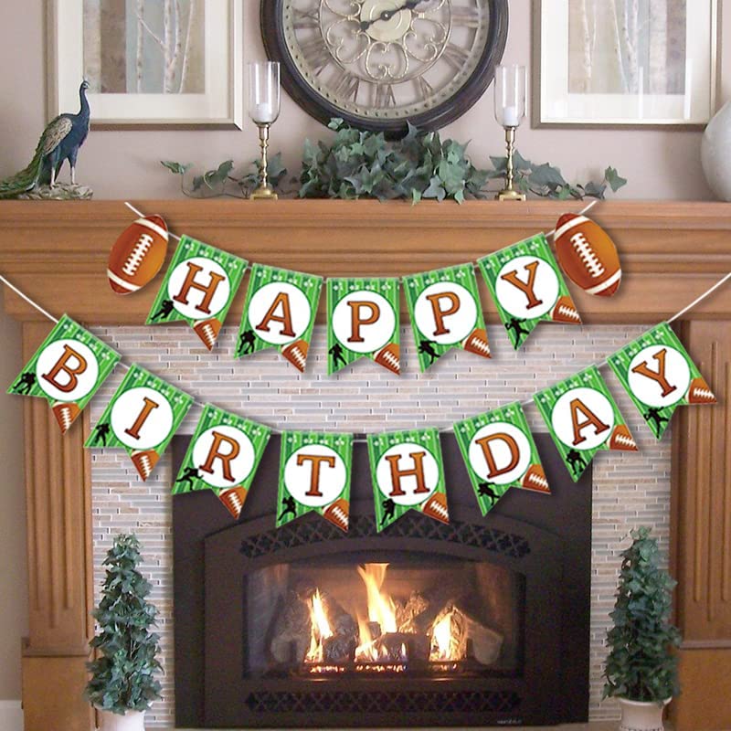 Football Party Decorations Happy Birthday Banner Party Supplies String Flags Football Bowl Game Sport Themed Bunting Sign Party Decor Favors
