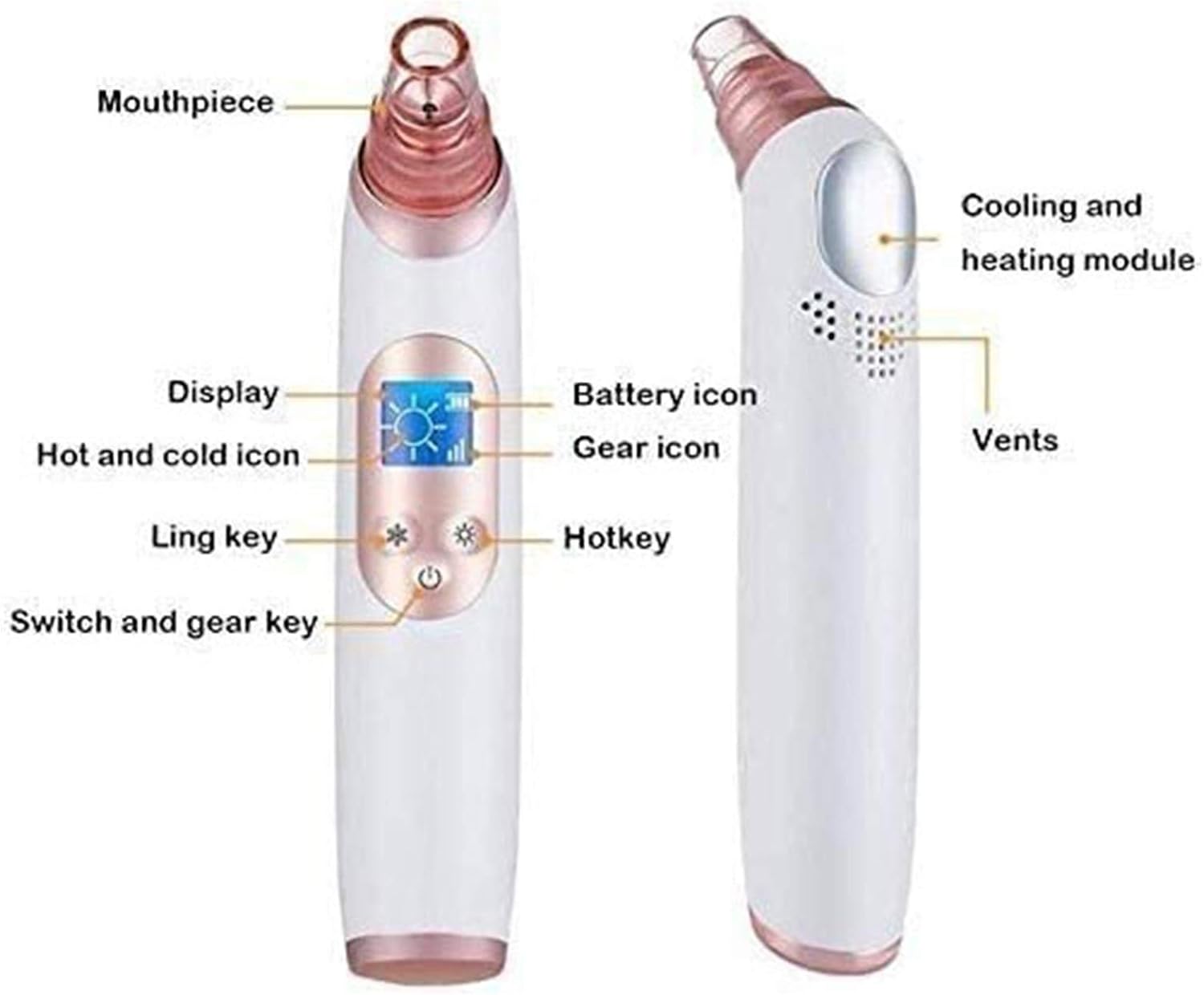 Blackhead Remover Pore Electric Cleaner Acne Pimple Extractor Sucker Tool USB Rechargeable Acne Comedones Whitehead Extractor with 4 Probes and Blackhead Remover Kit Suction