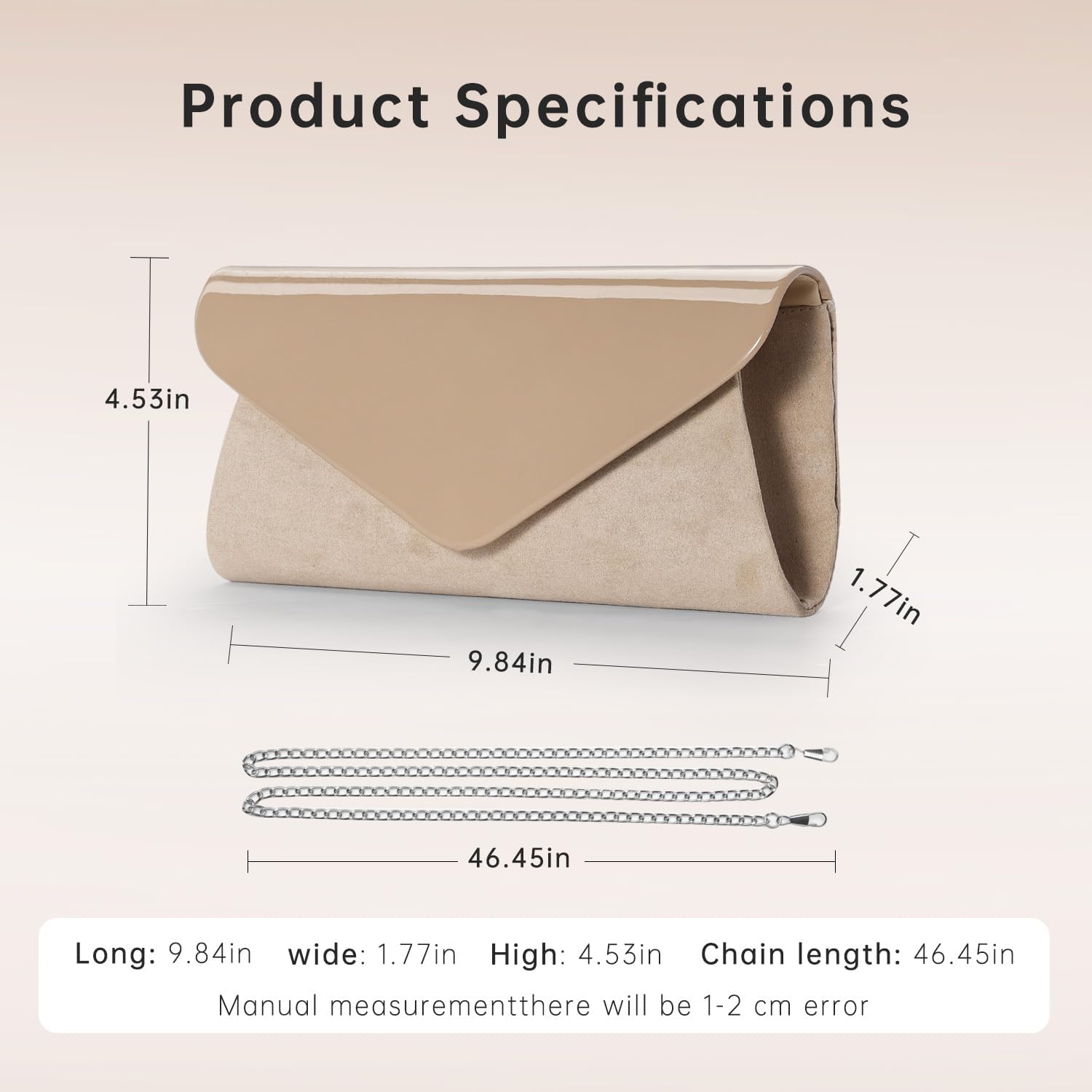 WALLYN'S Patent Leather Clutch Classic Purse Evening Bag Handbag With Flannelette - Image 7