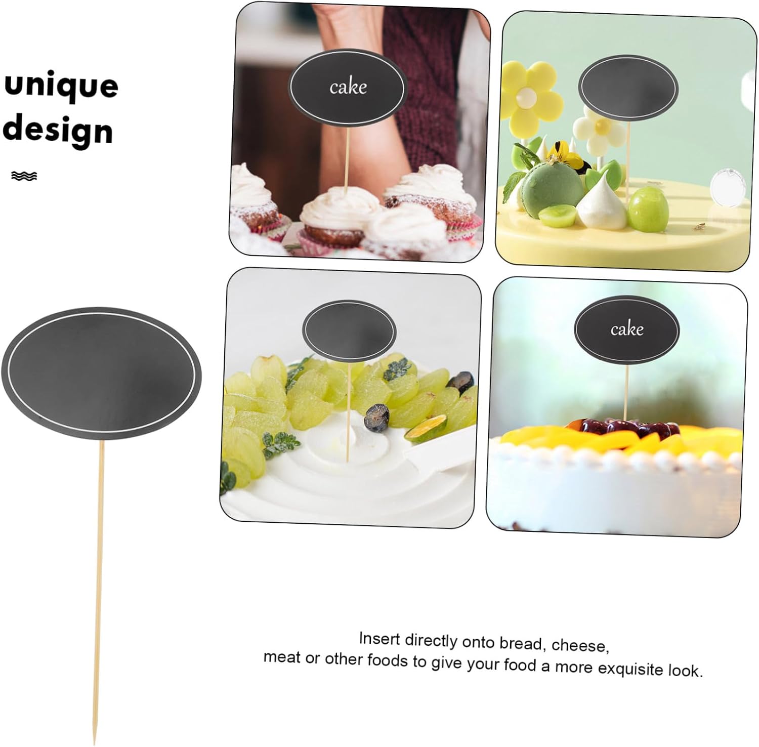 24pcs Writable Chalkboard Cheese Markers Unique Food Labels for Wedding Party Buffets Decorative Cake Picks for Charcuterie Boards Serving Toothpicks