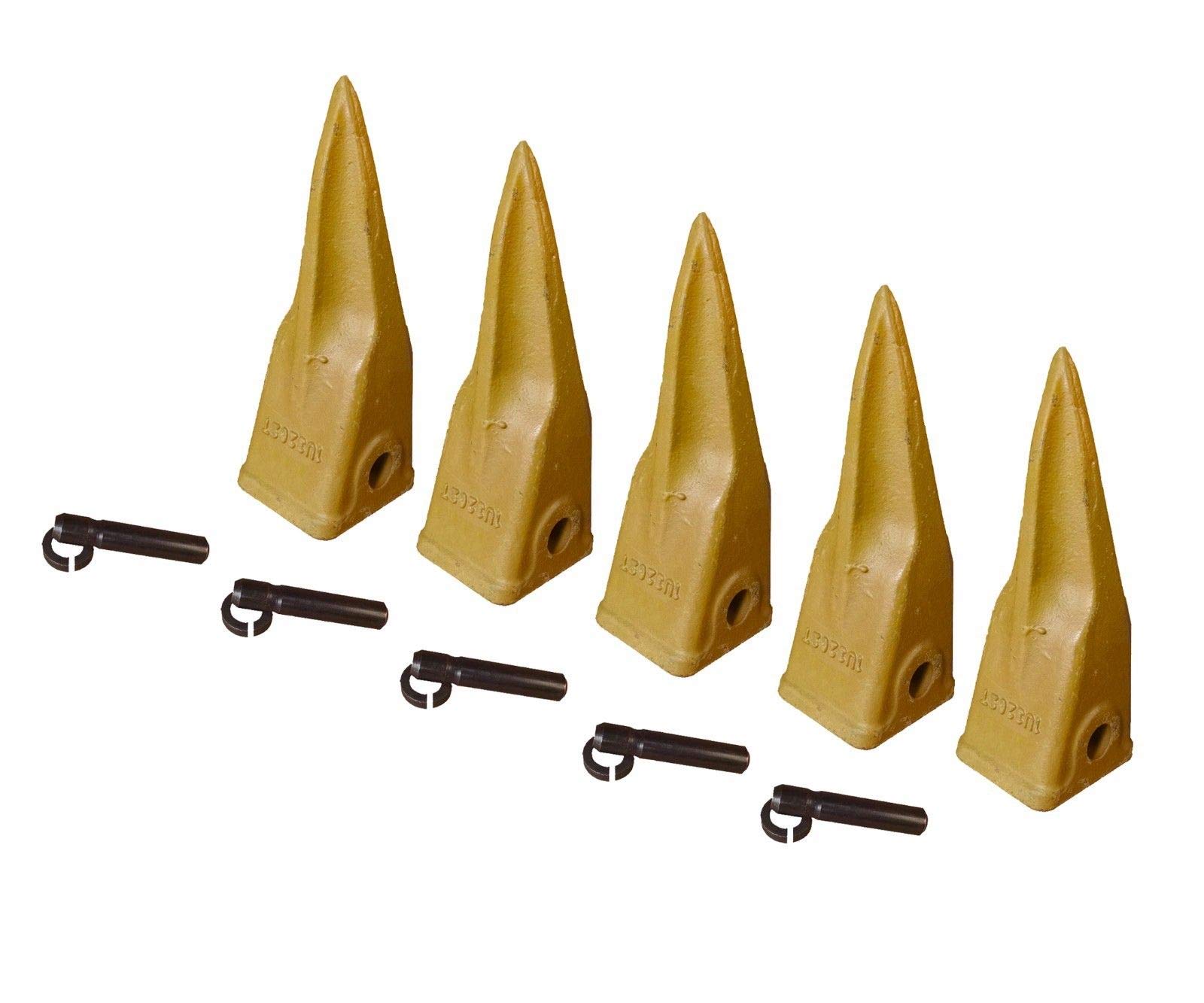 Buy Backhoe Bucket Cat Style Tiger Teeth with pins & retainers, Set of