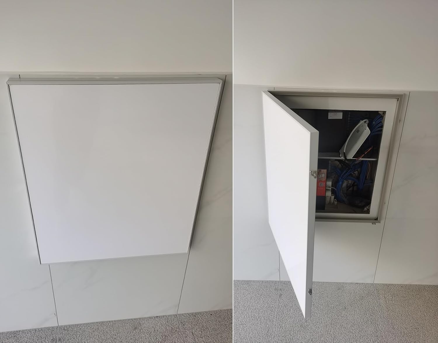 Decorative Fuse Box Cover Cabinet - Solid Plastic Circuit Breaker Panel, Wall Mounted Electrical Panel Hideaway for Living Room & Office, 30x40cm (Style L)