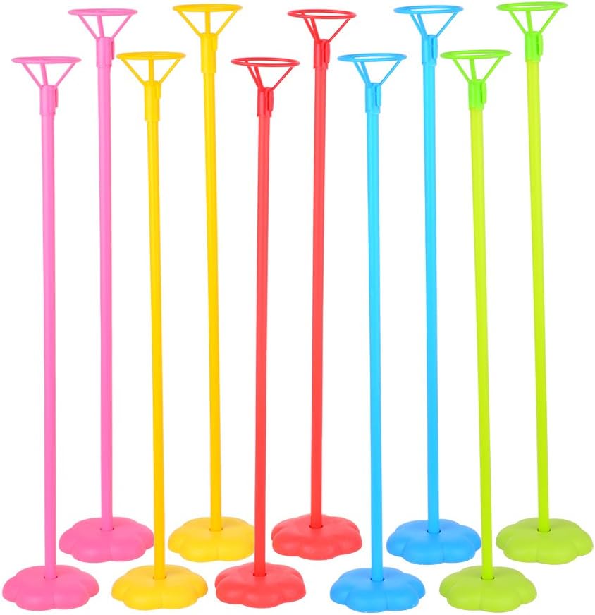 Pretty Seller 10 PCS Random Color Child Safety Round Base 18 Inch Balloon Stick Stand Any Party and Festival Balloon Accessories Supplies