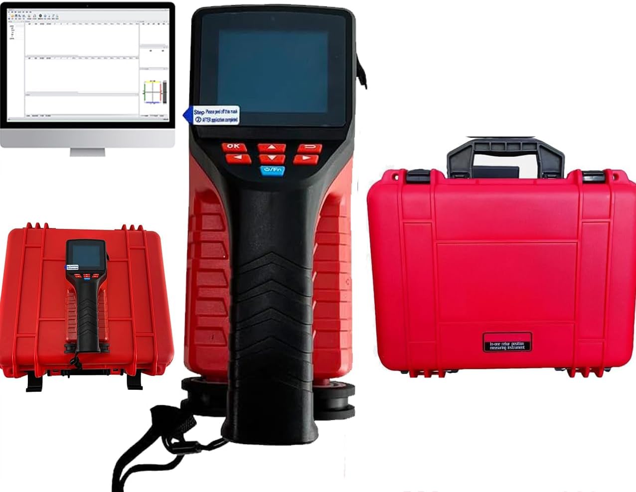 Integrated Rebar Scanner Integrated Rebar Locator Digital Laser Rebar Detector with Rebar Diameter φ6mm-φ50 mm φ5mm-φ210mm Accuracy ±1mm USB Interface Laser Indication