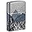Zippo Mountain Sketch Design 540 Tumbled Chrome Pocket Lighter