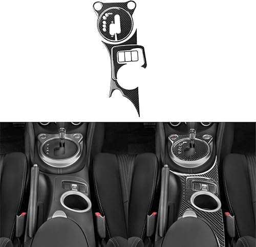 Miniatura 36 de Adhesivo para panel de palanca de cambios de consola central de automóvil, decoración de fibra de carbono suave real, interior de automóvil rojo