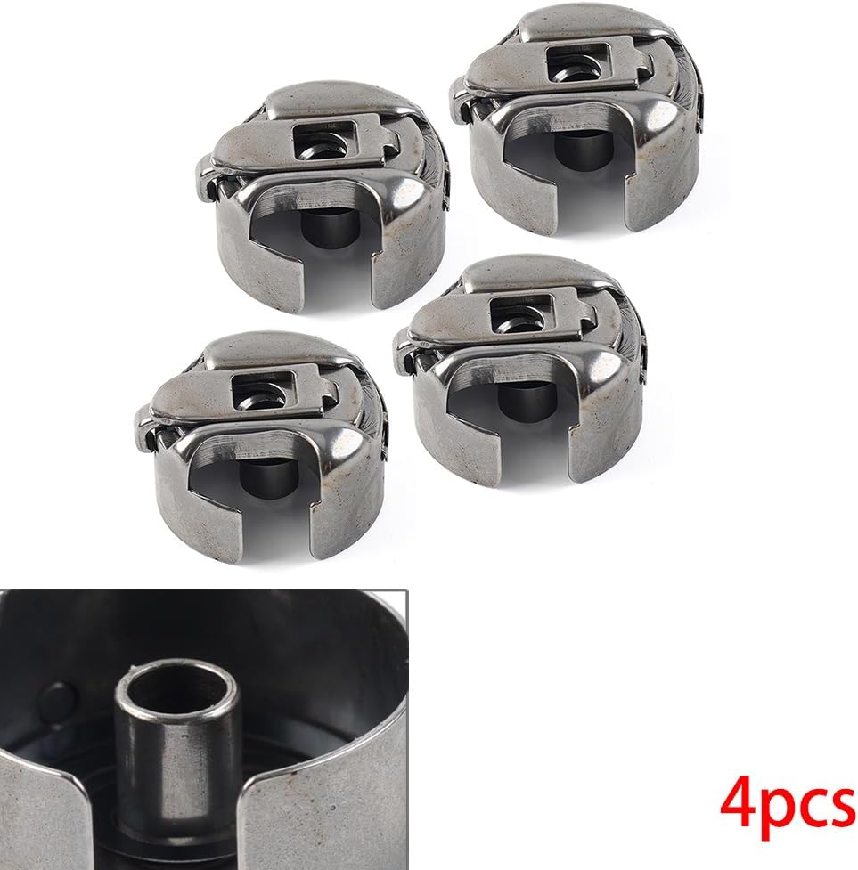 Four GZYF steel bobbin cases with a close-up of the internal mechanism