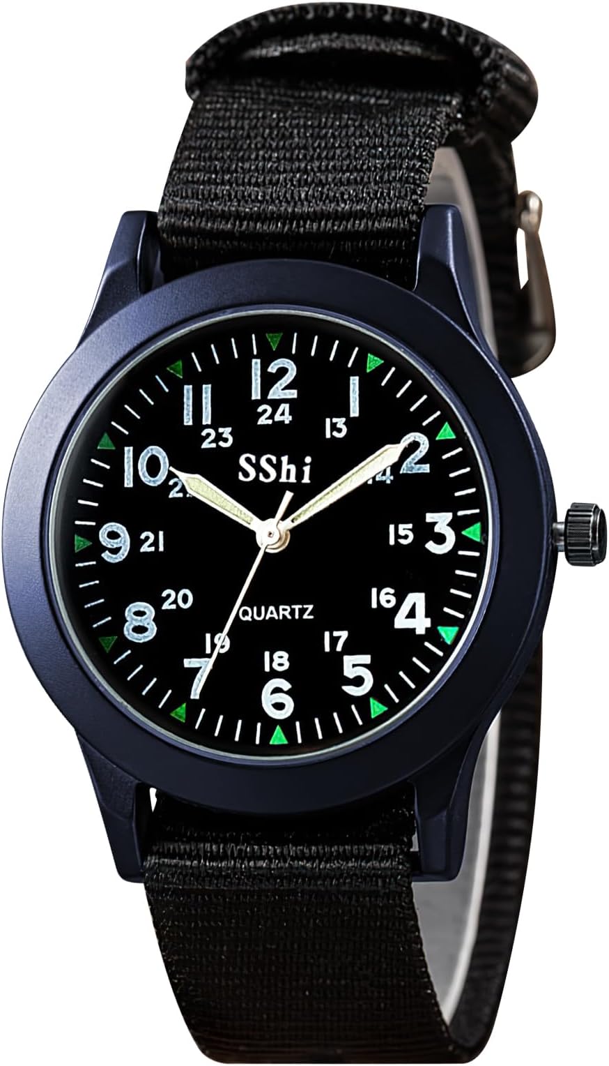 Military Watches for Boys Men's Watches Analog Quartz Wrist Watch for Men with Canvas Strap Sport Wrist Watch Luminous Casual Minimalist Wristwatch Gift for him Dad Uncle Father Teenager Man