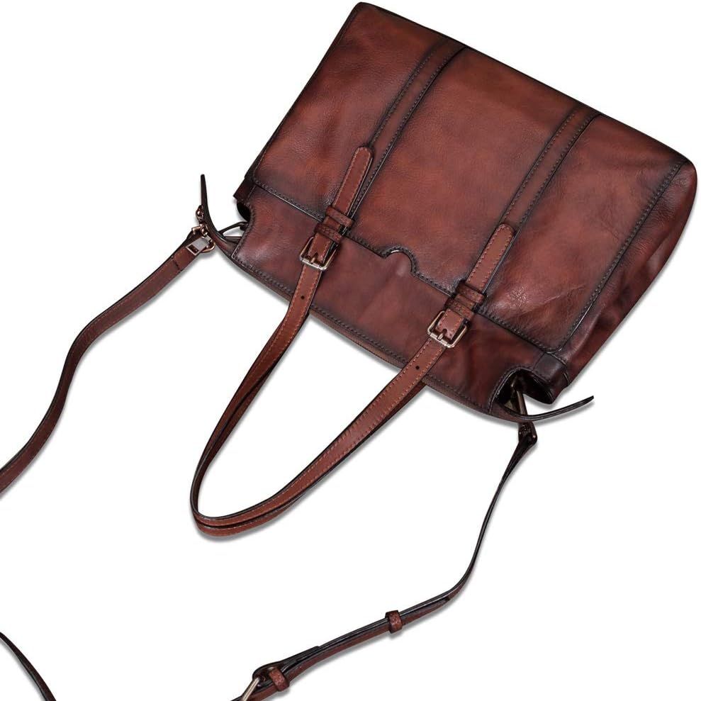 Genuine Leather Shoulder Bag Tote Bag for Women Vintage Real Leather Purses and Handbags Crossbody Satchel Bag with Strap - Image 3