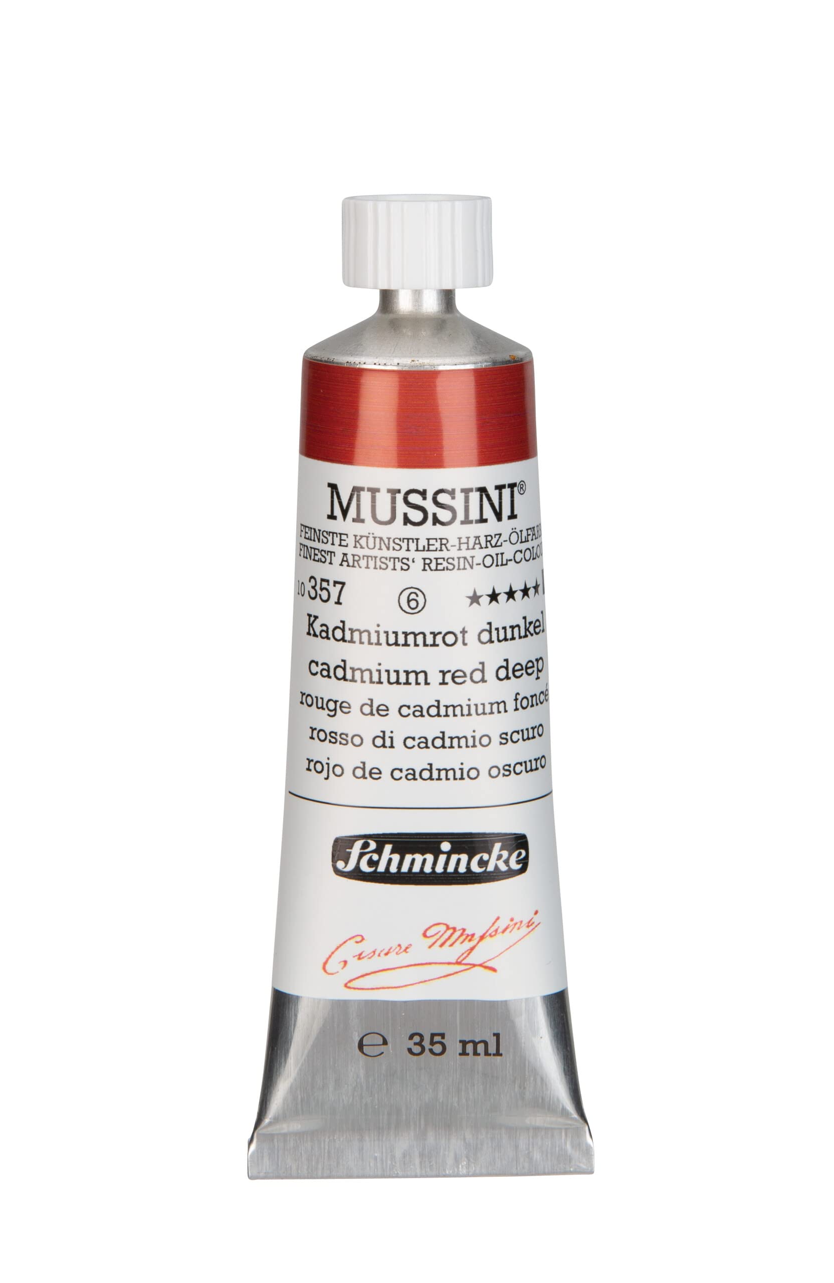 Huile Mussini rouge cadmium profond 35ml pour artistes