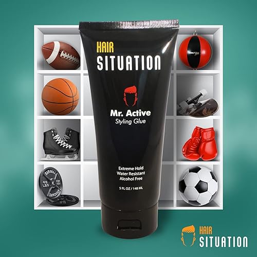 Miniatura 6 de Hair Situation Mr. Active Styling Glue Gel para el cabello para hombres, resistente al agua, sujeción extrema, no descamación y sin alcohol (paquete