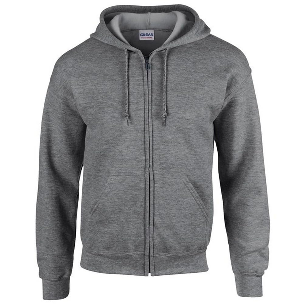 Gildan Unisex Adult Heavy Blend Full Zip Full Zip Hoodie (M) (Graphite Heather)