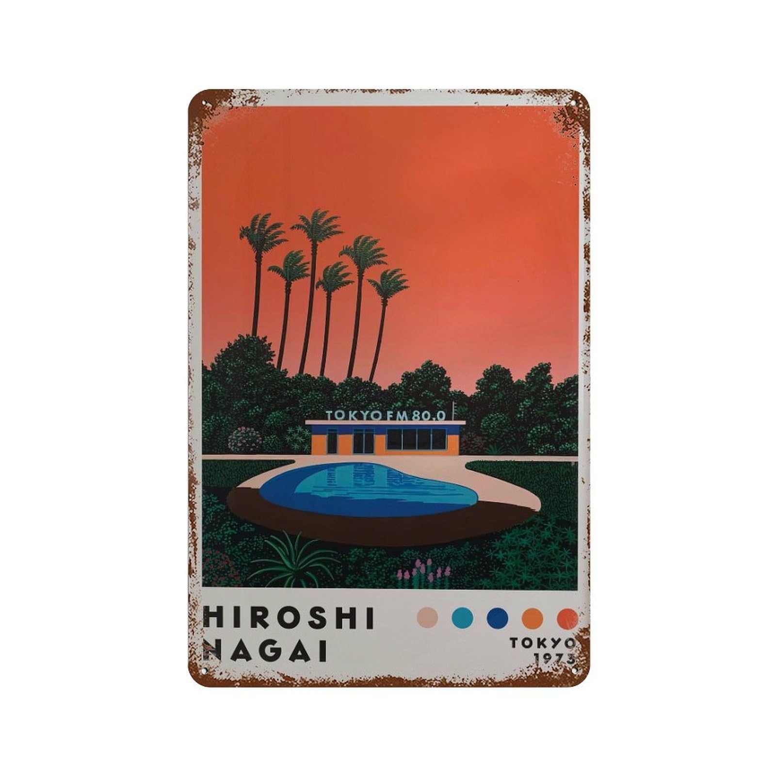 xiaoxiaoshen Hiroshi Nagai Home Decor. Minimalist Japanese City Pop. Modern Vaporwave Wall Decor Art Metal Tin Poster Modern Home Decor Art Home Bar Shop Decorations Vintage Sign 30x20cm