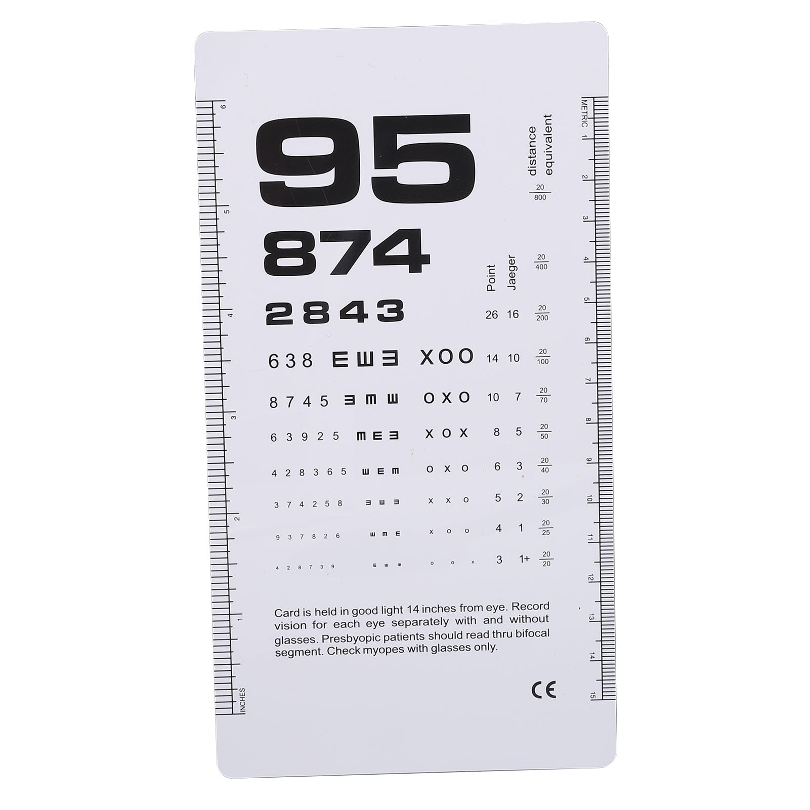 KASHSURG HOTV Distance Eye Chart with Red/Green Lines 20 Ft_168_Pack of 39.