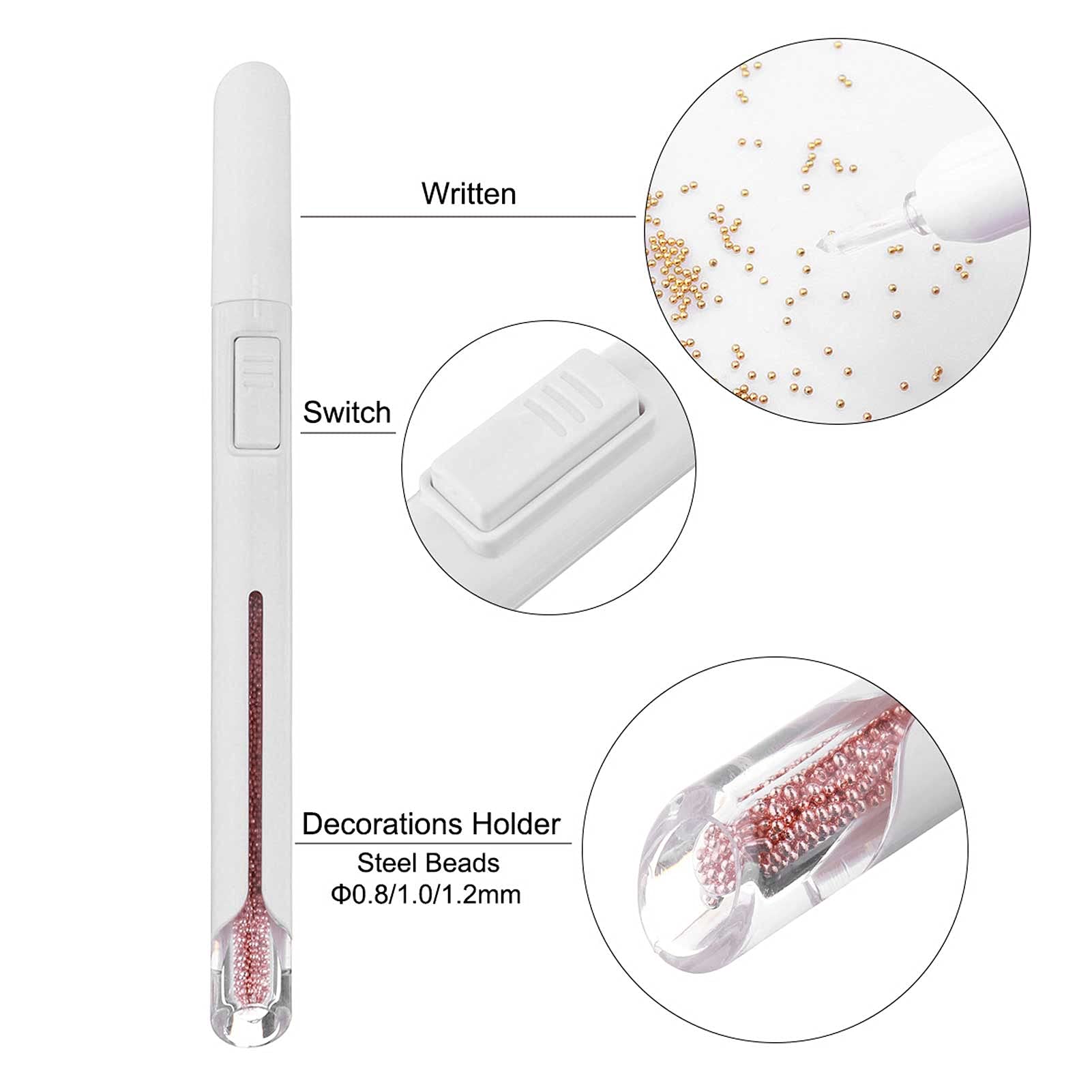 Nail Art Dotting Pens, 4 DIY Nail Art Dotting Pens Stylos De Peinture Pour Ongles Industrie Nail Art Tools Dotting Pens Nail Sphere Pens Nail Art Dotting Pens(1.2mm)