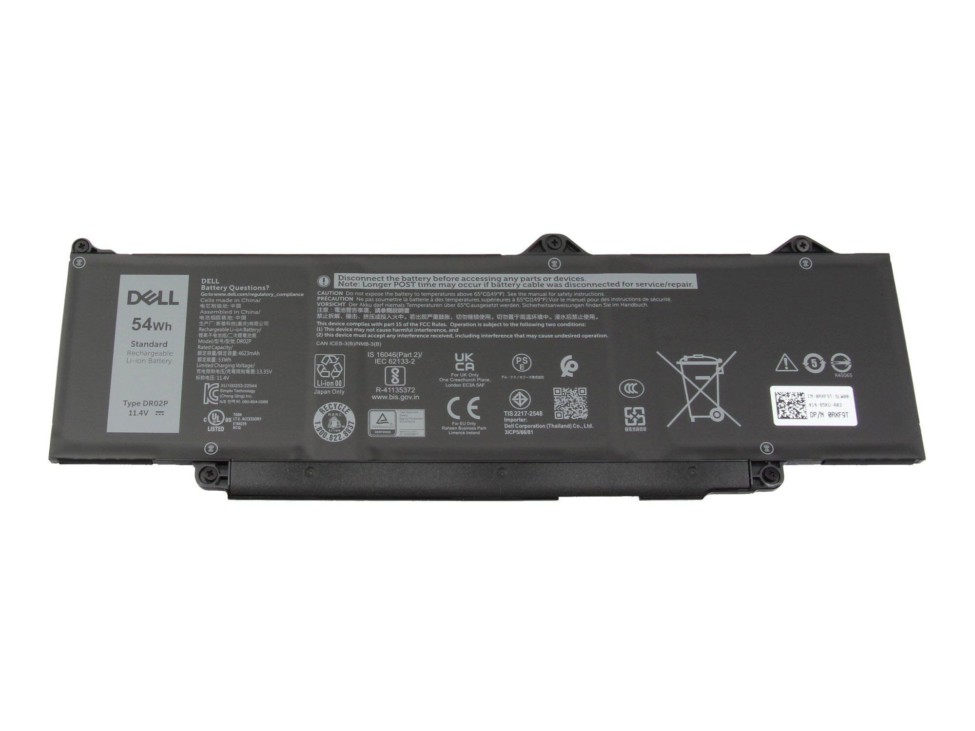Dell RXF9T originale Batteria 54Wh per Precision 14 (3480)