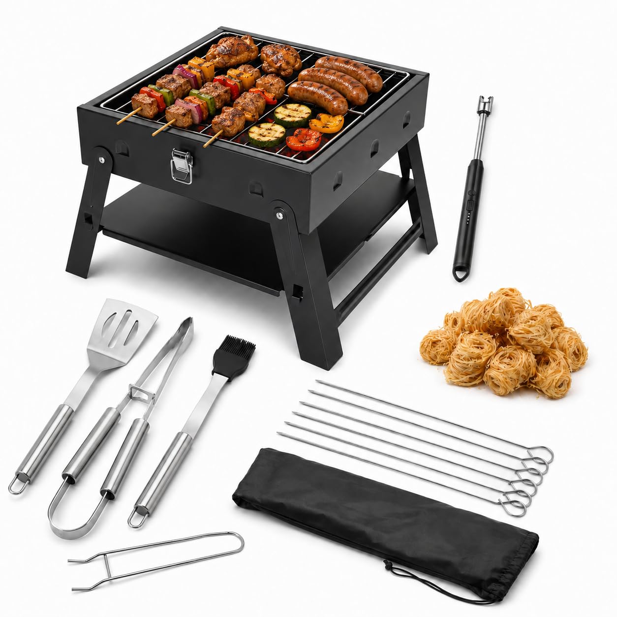 Realcook Mini Foldable Table Top Barbecue Grill