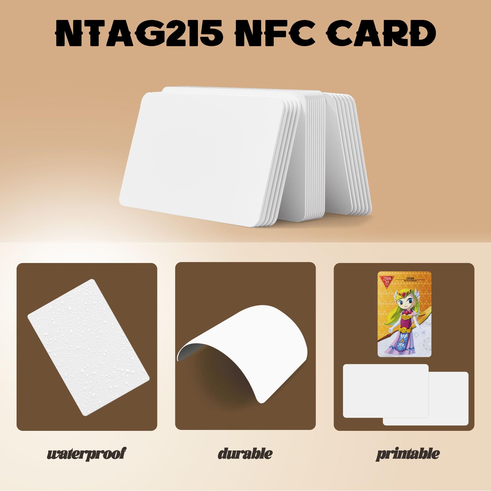 100 etichette NFC NTAG215 NFC riscrivibili NFC biglietti da visita NFC 215tag chip NFC, 504 byte di memoria, compatibili con TagMo per telefoni e dispositivi abilitati NFC