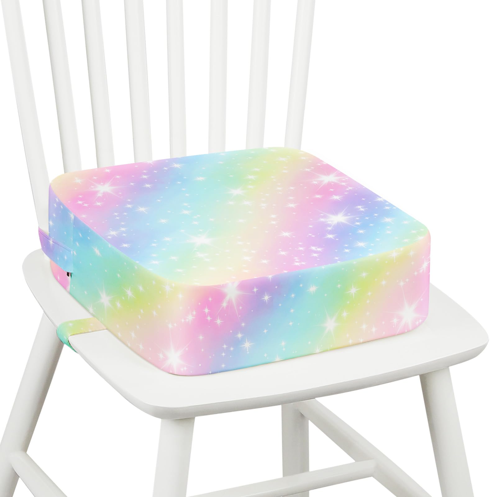 omedecal Sitzerhöhung Stuhl Kind Sitzkissen Kinder Kindersitzerhöhung 32 x 32 x 10 cm - Bunter Farbverlauf