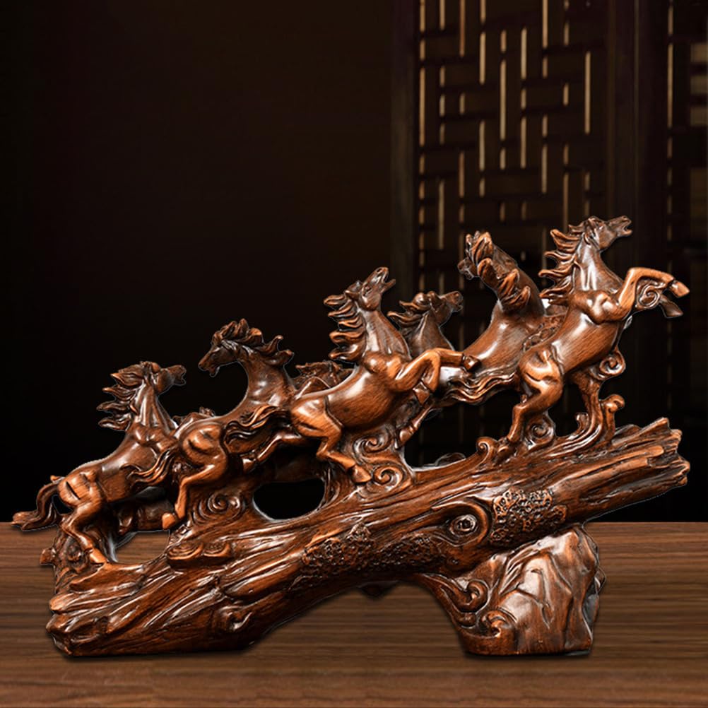 Wystrój domu żywica Chiński zodiak Statua konia Feng Shui Figurka konia Rzeźba Bogactwo Dobrobyt Figurki Przedmioty kolekcjonerskie Dekoracja stołu na brelok do kluczy Biżuteria,M