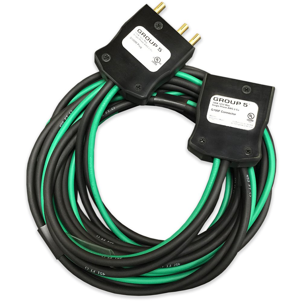 100 Amp Stage Pin Assembly Extension, 25 feet, 6 AWG, 3