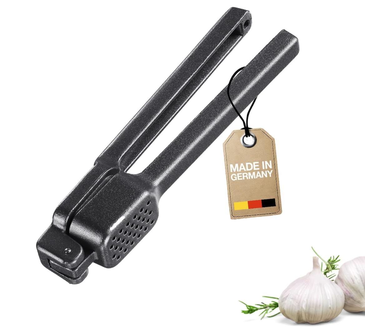 Westmark Garlic Press Biopress Black Edition – Ergonomic Garlic Press Dishwasher Safe – Extra-Grip Feel – Anthracite