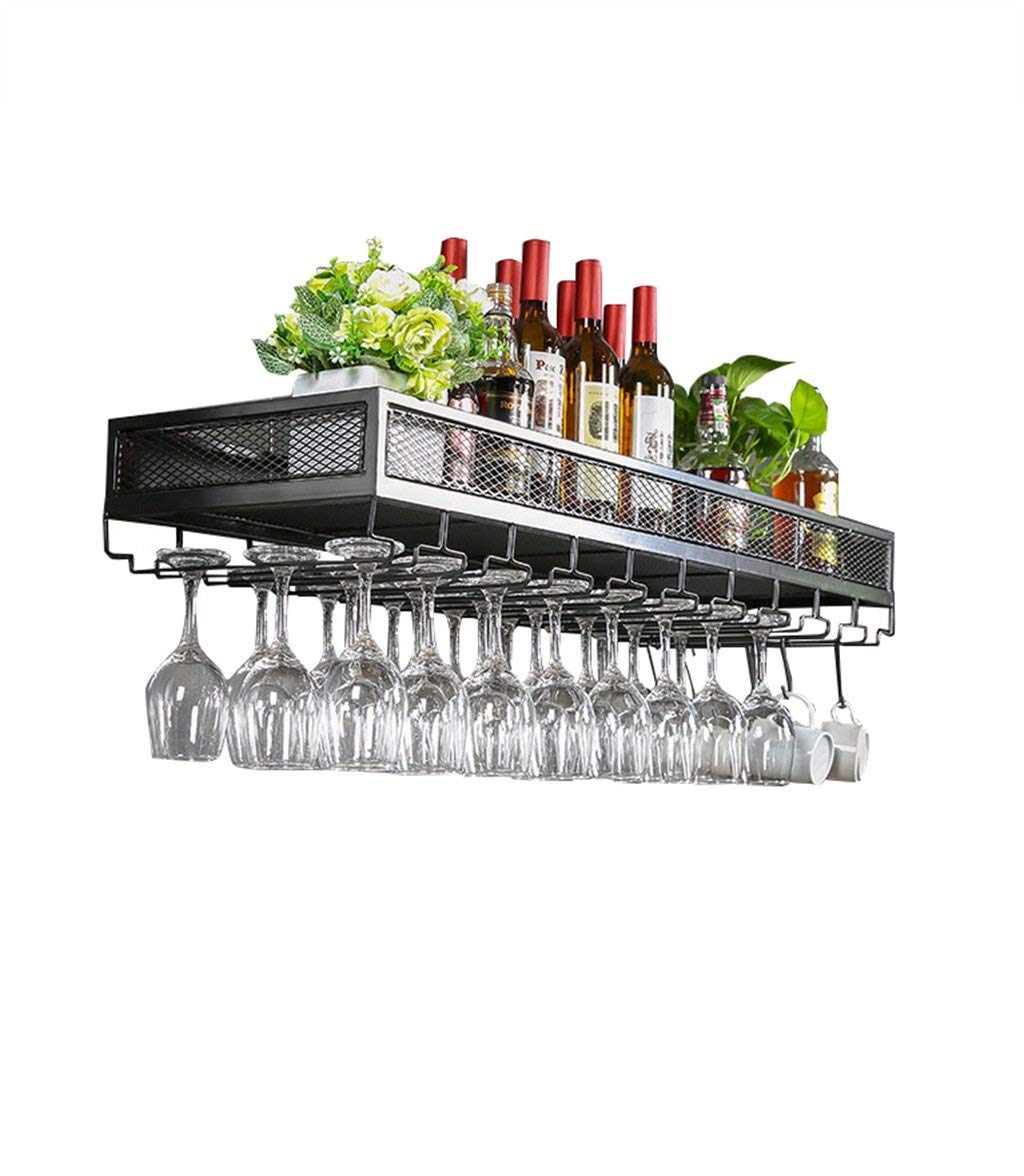Support à vin mural porte-bouteille suspendu en fer avec range-verre LUNEZY