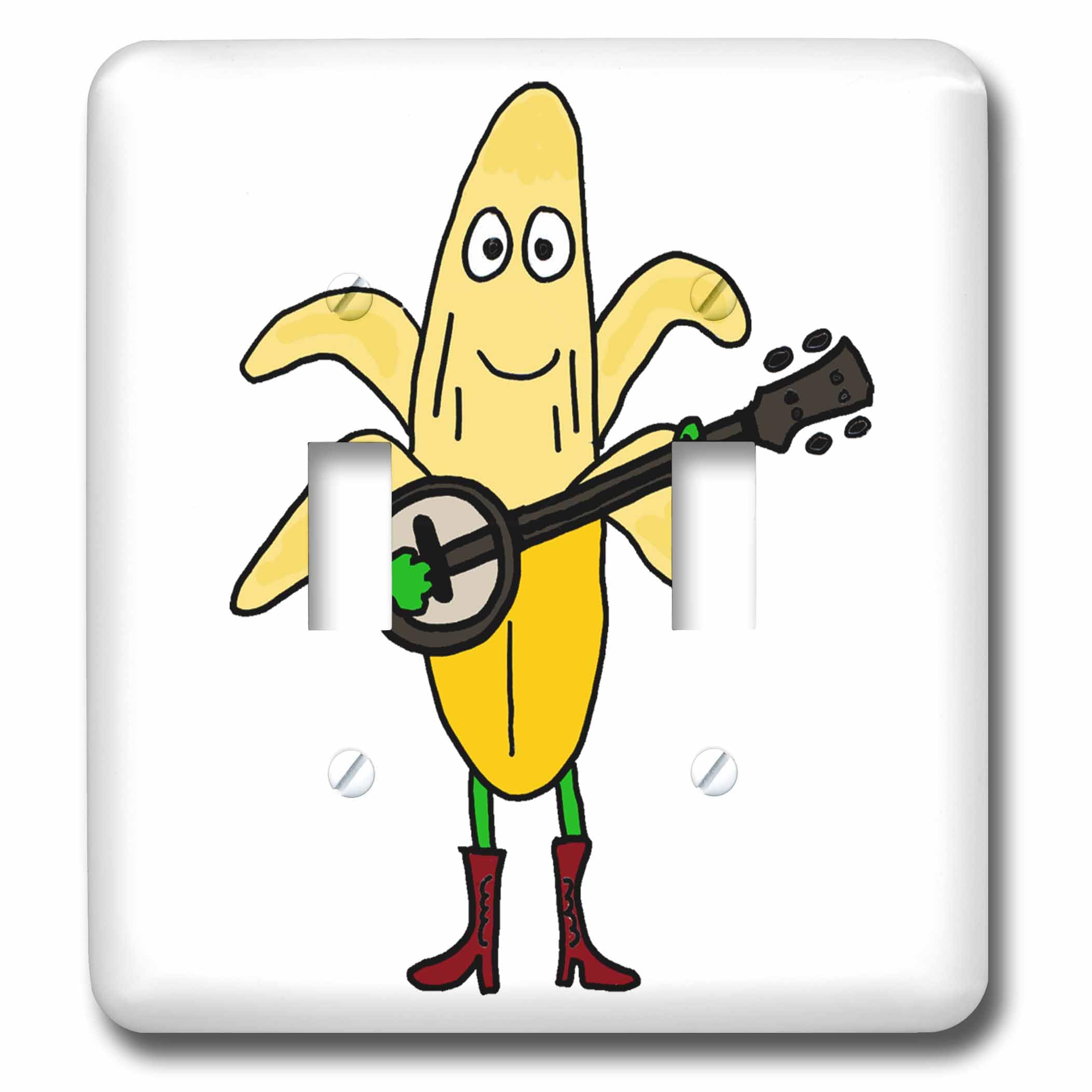 Double interrupteur à bascule banane jaune humour musique