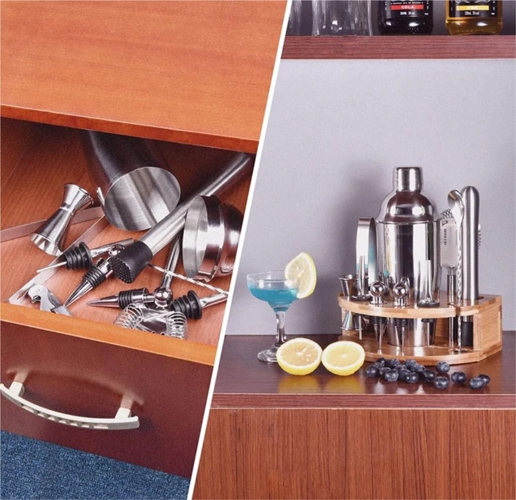 Juego de Coctelera Kit de Coctelería Kit De Coctelera De 12 Uds., Herramienta Ba De Acero Inoxidable, Kit De Barman, Kit De Batende Para Principiantes, Vertedor De Cóctel Coctelera para Cócteles Cocte