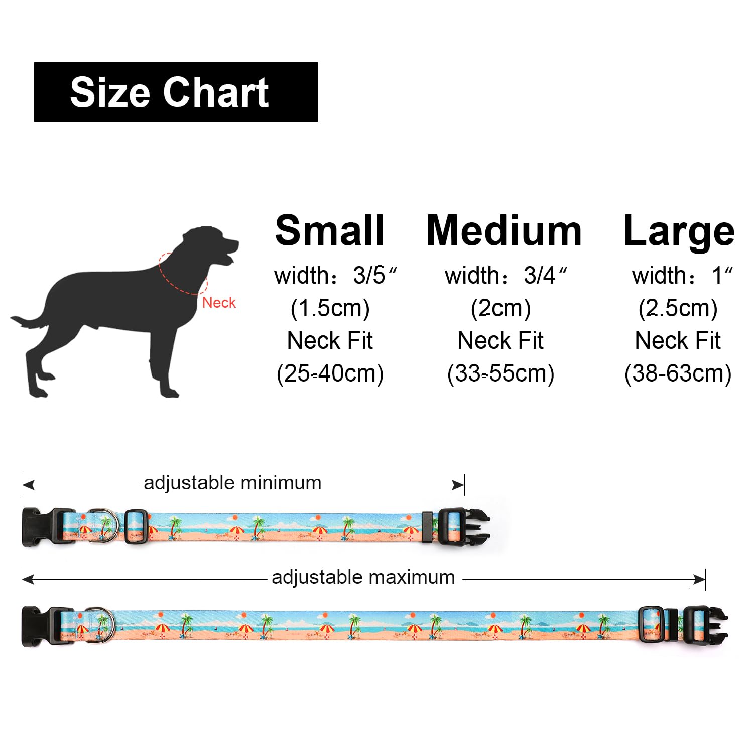 Adjustable Dog Collar with Patterns, Ultra Comfy Soft Nylon Breathable Pet Collar for Small Medium Large Dogs (L, Floral Orange) — view 126
