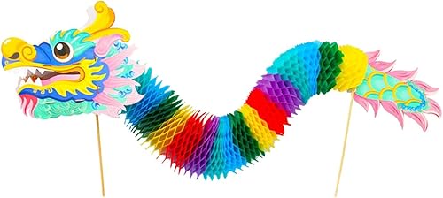 Miniatura 6 de Yiju Dragón de papel chino Pick Juguetes hechos a mano Chino Año Nuevo Dragon Garland para Festival de Primavera Año Nuevo Decoración Niños Niños