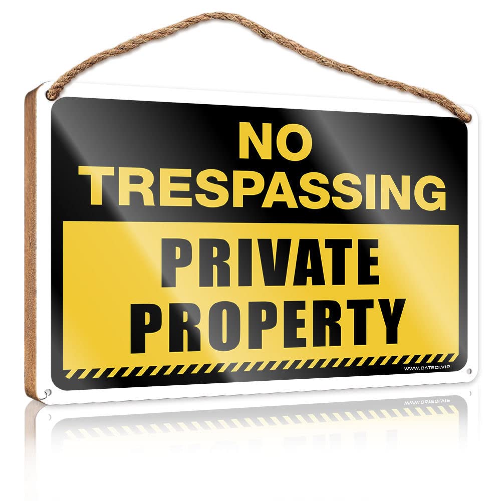 Signs For Home Decor No Trespassing Private Property Wooden Sign Wood Plaques For Crafts Front Porch Decor(20X30CM)