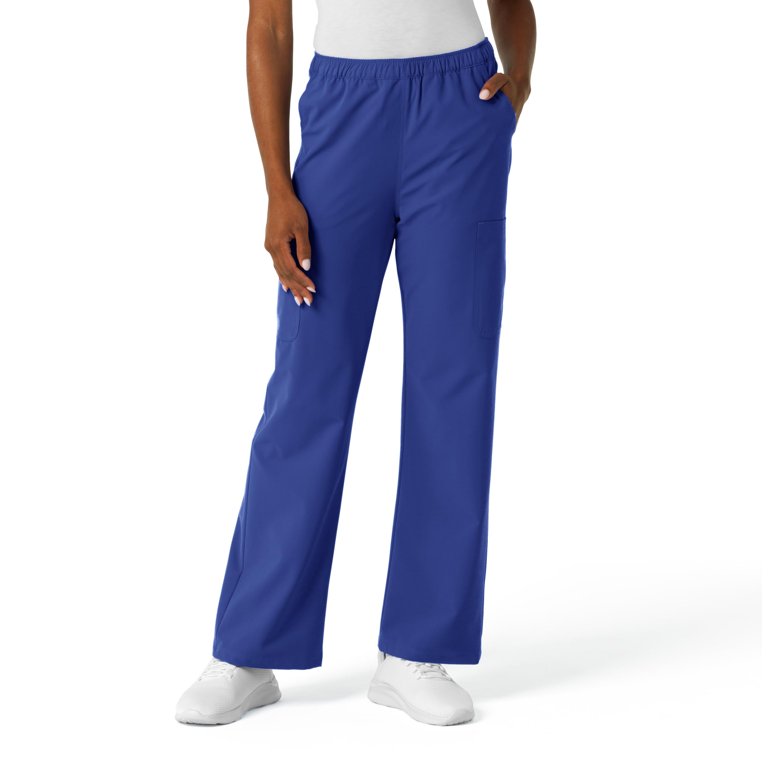 Wink NURTUR Scrubs for Women, Straight Leg Cargo Scrub Pant - Galaxy Blue, L Petite