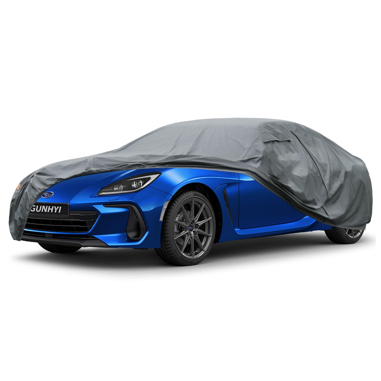 GUNHYI Premium Car Cover Custom Fit Subaru BRZ, 16 Layers Heavy Duty Car Cover Waterproof All Weather with Zipper Door for Sun Rain Snow Dust Uv Protection