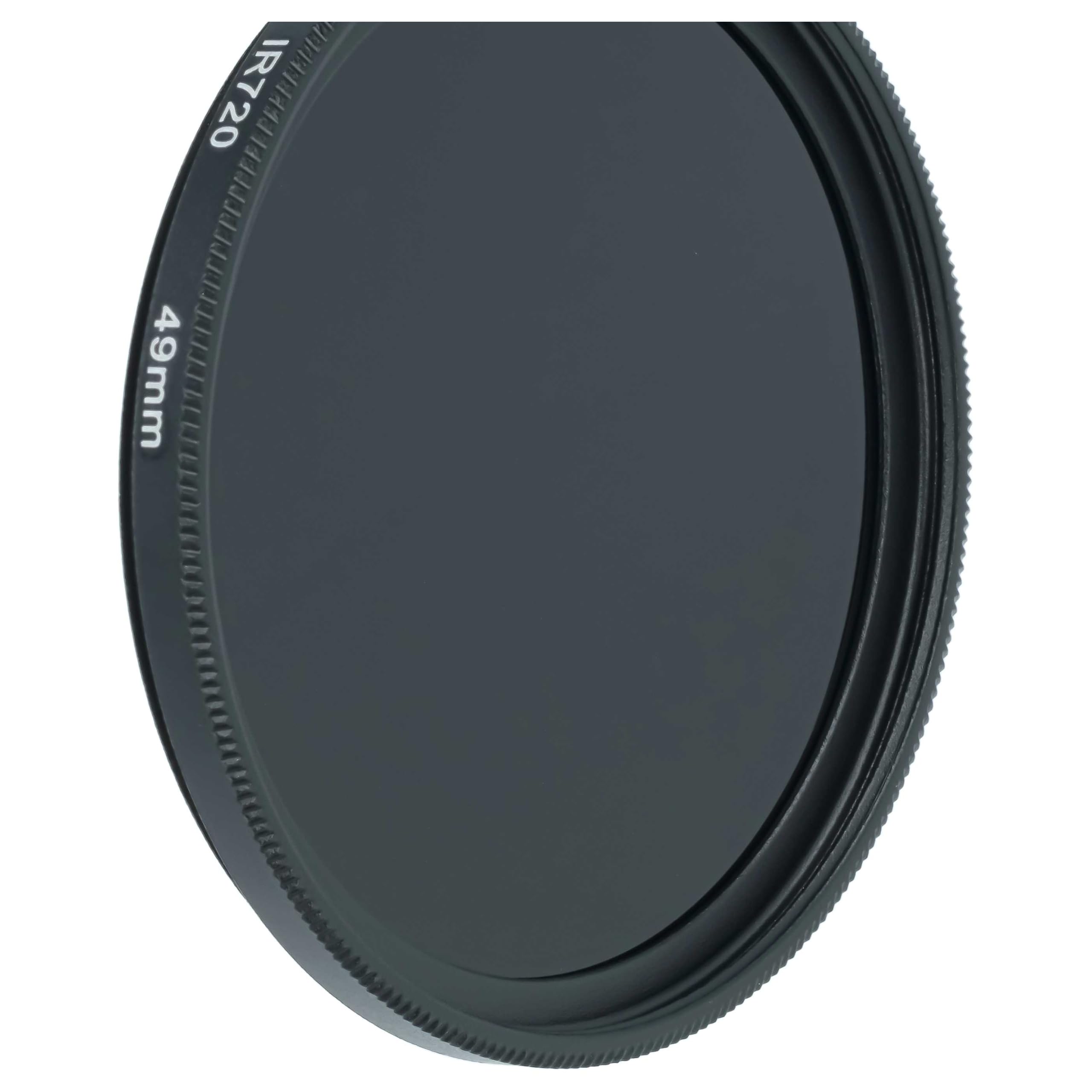 vhbw Universal Infrarot Filter 720nm für Kamera Objektiv - Zirkularer IR-Filter, 49mm, Schwarz