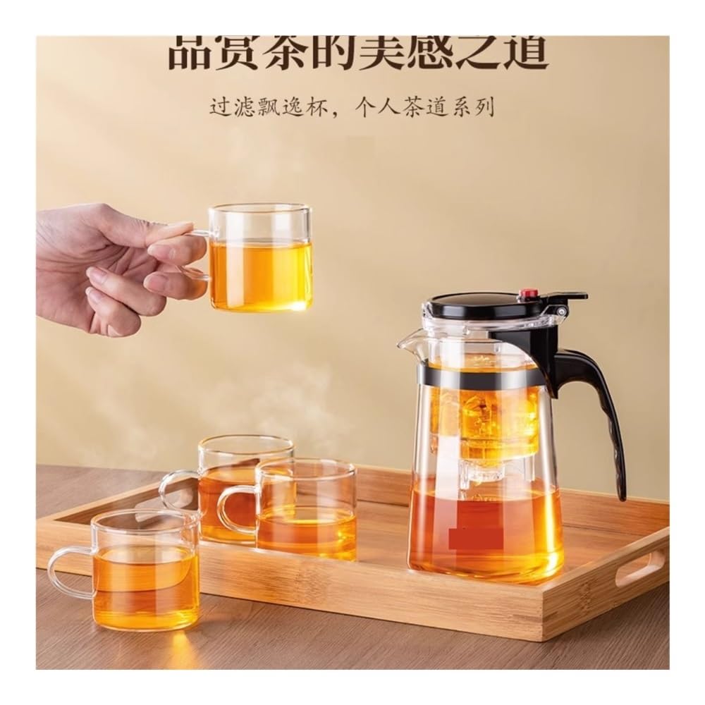 Teekanne, Hochtemperaturbeständiger Teebereiter aus Glas mit Sieb – Easy Brew Mug