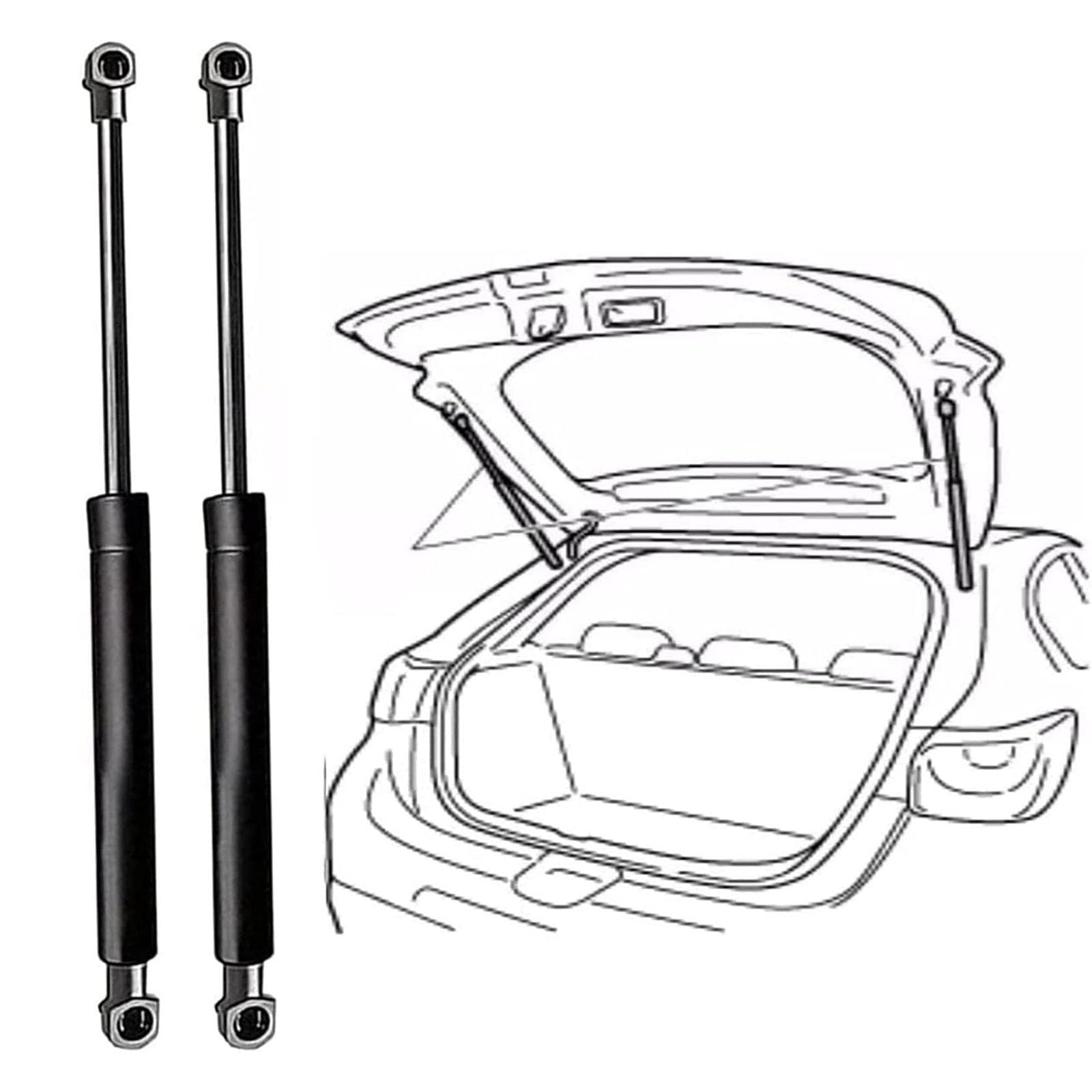 2Pcs Lift Supports Struts Gas Spring For Toyota Corolla 1993-1996 Rear Tailgate - View #5