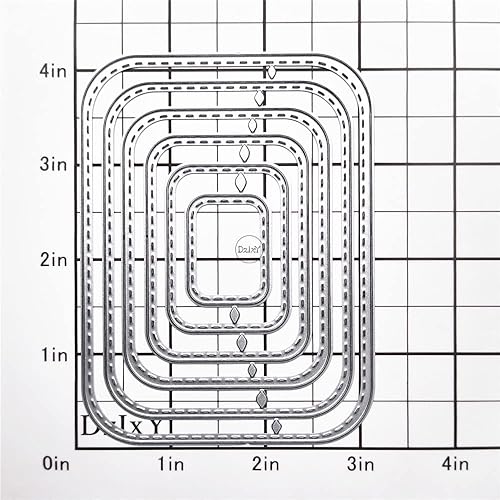 Miniatura 2 de DzIxY Troqueles de corte de metal con marco de esquina redonda rectangular para kit de fabricación de tarjetas, troqueles de papel de gofrado,
