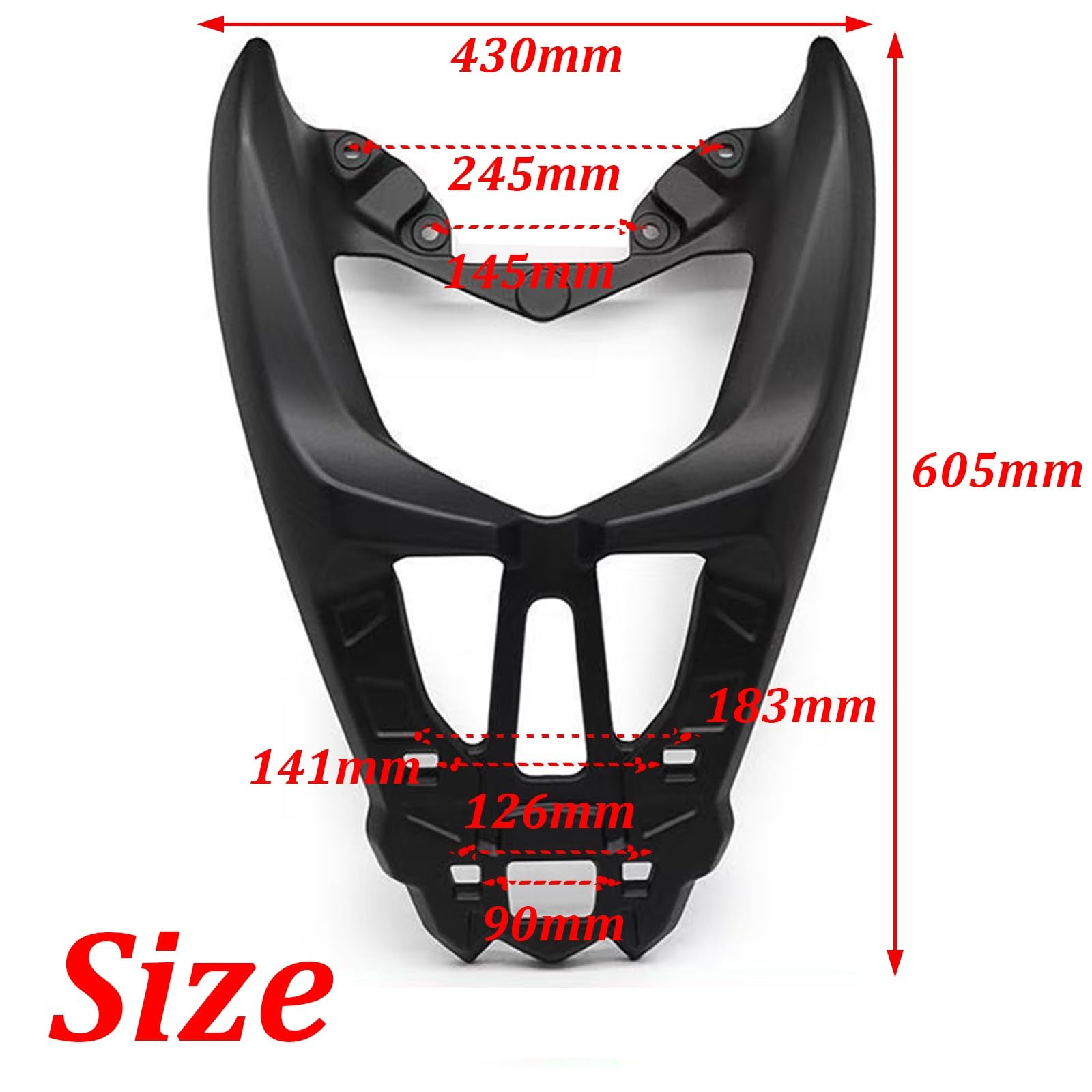 Compatible con Yamaha NMAX 155 2015-2024, Portaequipajes, Soporte Top Box, Estante, Accesorio Moto (20-24, Negro Mate)