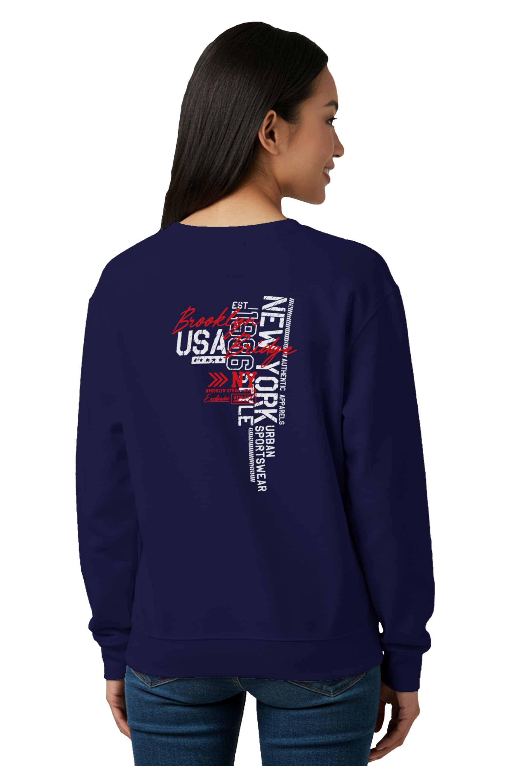buy that trendz Winter Sweatshirt for Women Brooklyn Urban Sportswear Graphic Printed Round Neck Regular Fit Cotton Blend Gen Z Casual Sweatshirt-picture-43