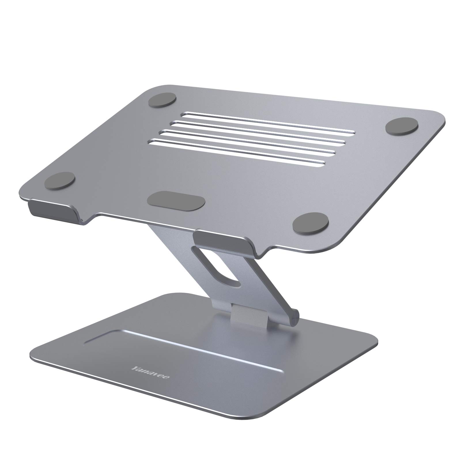 Laptop Stand, Height Adjustable Laptop Riser With Heat-Vent, Ergonomic Aluminum Laptop Computer Stand, Foldable Laptop Holder for 10-17 inches Laptops, Space Grey