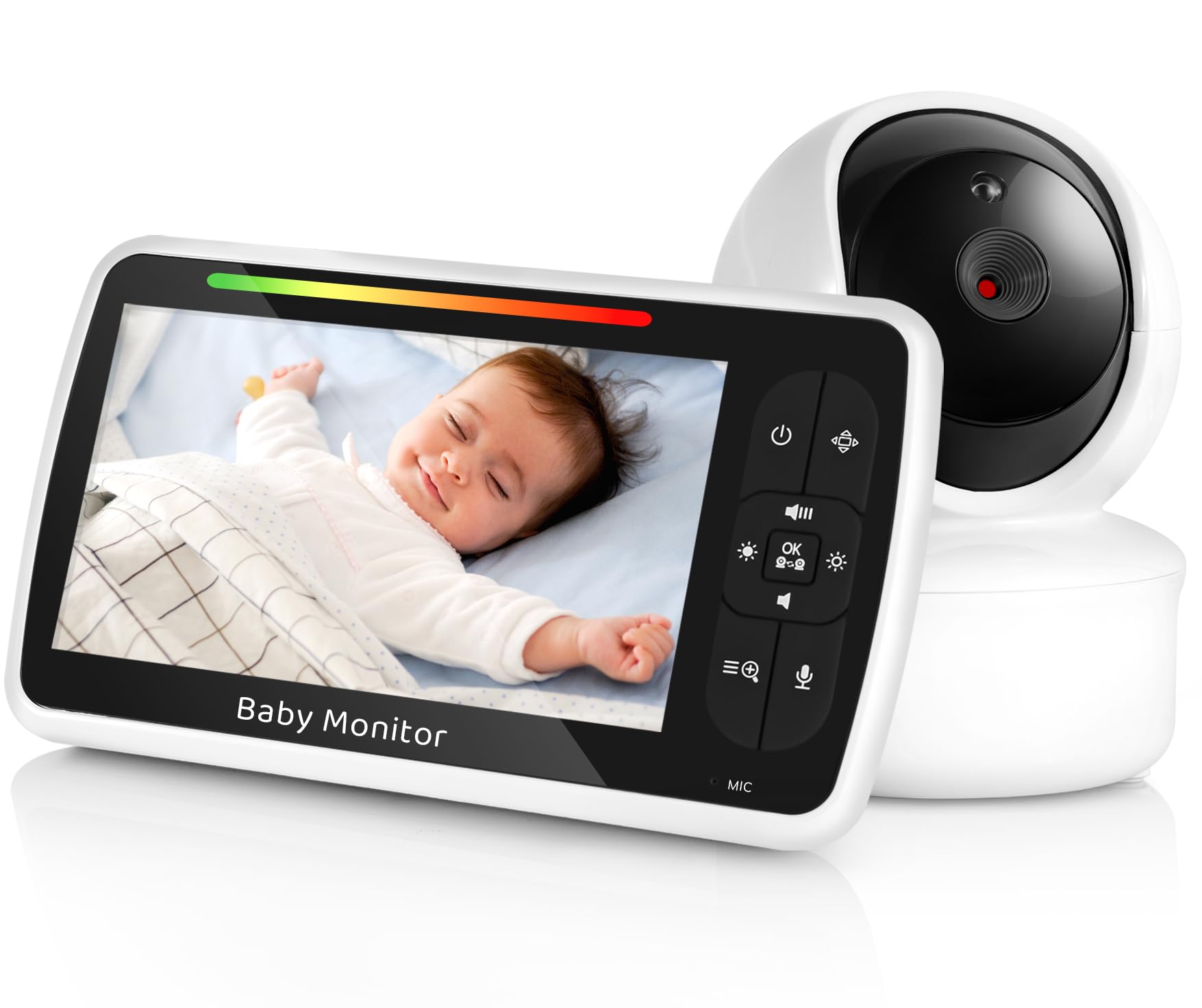 KUNEM Monitor Bebé 5 Pulgadas - Monitor para Bebe con Camara