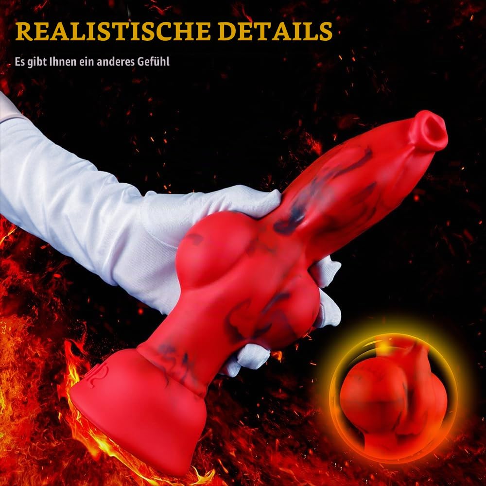Jixaxe Realistischer Hund Groß Knoten Dildo Silikon Tier Penis Nachbildung Analdildo mit Saugnapf Analplug Butt Plug Hundedildo G-Punkt Stimulator Prostata Massage Sex Spielzeug für Frauen Männer (XL)
