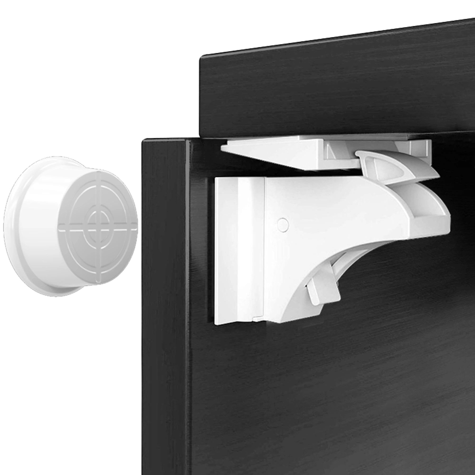 Photo 1 of 1 Pack Magnetic Cabinet Lock Baby Proofing Child Safety Cupboard Drawer Latch. (1 Key)