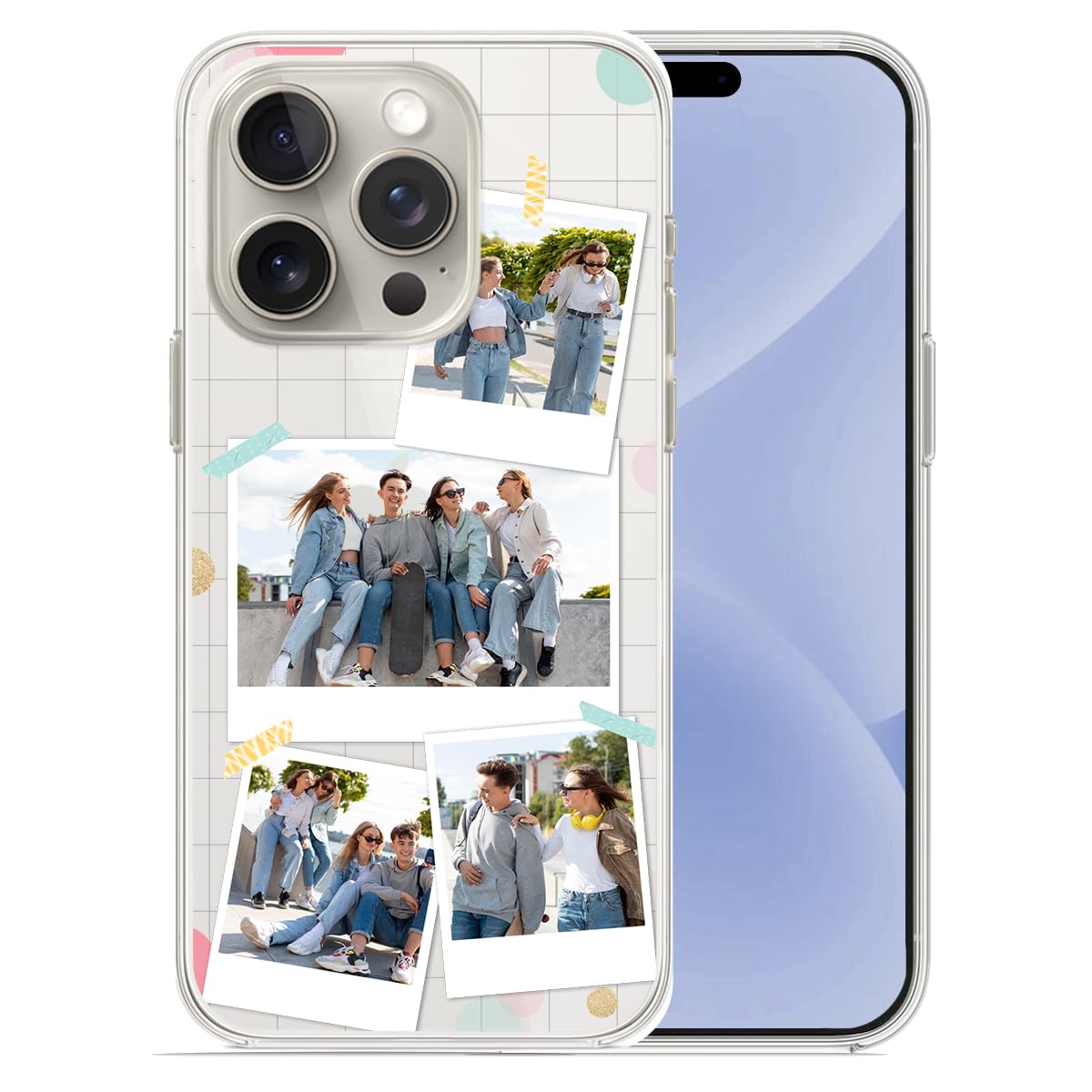 SANDJEST Personalized Photo Phone Cases Create Your Custom Phone Case for Best Friends BFF Bestie Women Girls Compatible with Series 17 16 15 14 13 12