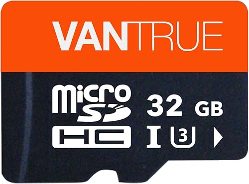 Vantrue Tarjeta microSDHC de 32 GB con adaptador, U3, UHS-I tarjeta SD de alta velocidad para cámaras de tablero y cámaras de video del sistema de