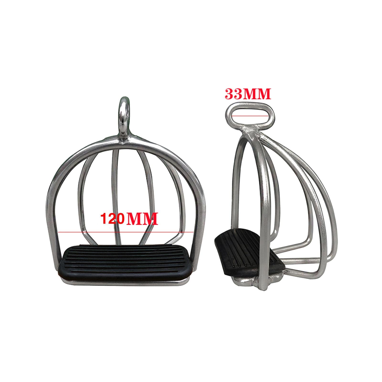 Qianly 2 Estribos Antideslizantes para Equitación, Herramienta de Entrenamiento Flexible de Acero Antideslizante para Mayor en La Equitación, Depor