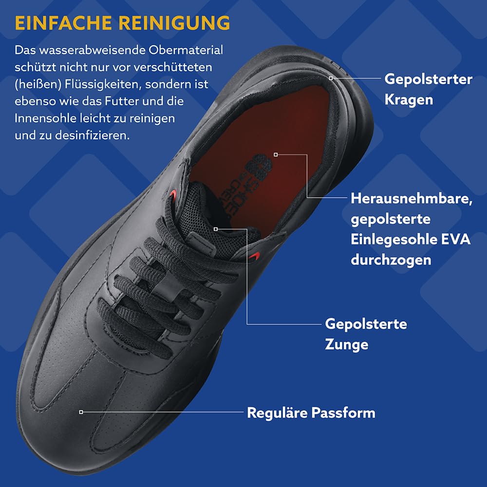 Shoes for Crews Herren-Arbeits-Sneaker mit rutschhemmender Sohle – Leichte, Wasserabweisende Herren-Schuhe, ideal für Gastronomie und Küchen für Kellner und Koch, Einzelhandel – Freestyle II