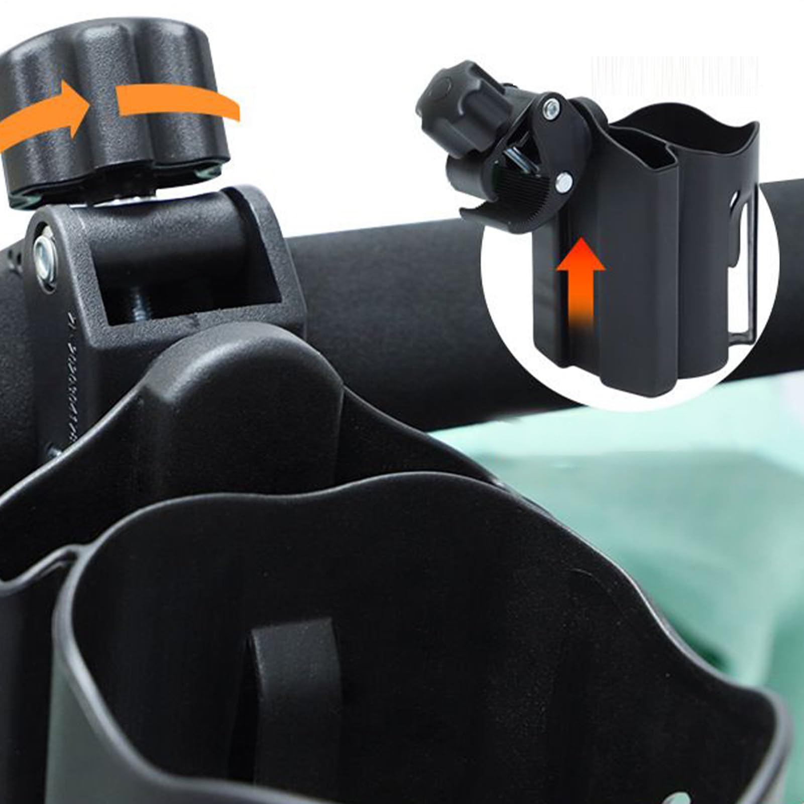 Portabicchieri per Manubrio Portabevande per Passeggino | Antiscivolo Sgancio Rapido Adatto a Supporti da 5-8cm per Viaggio in Sedia a Rotelle Avventure ATV Campeggio Escursioni