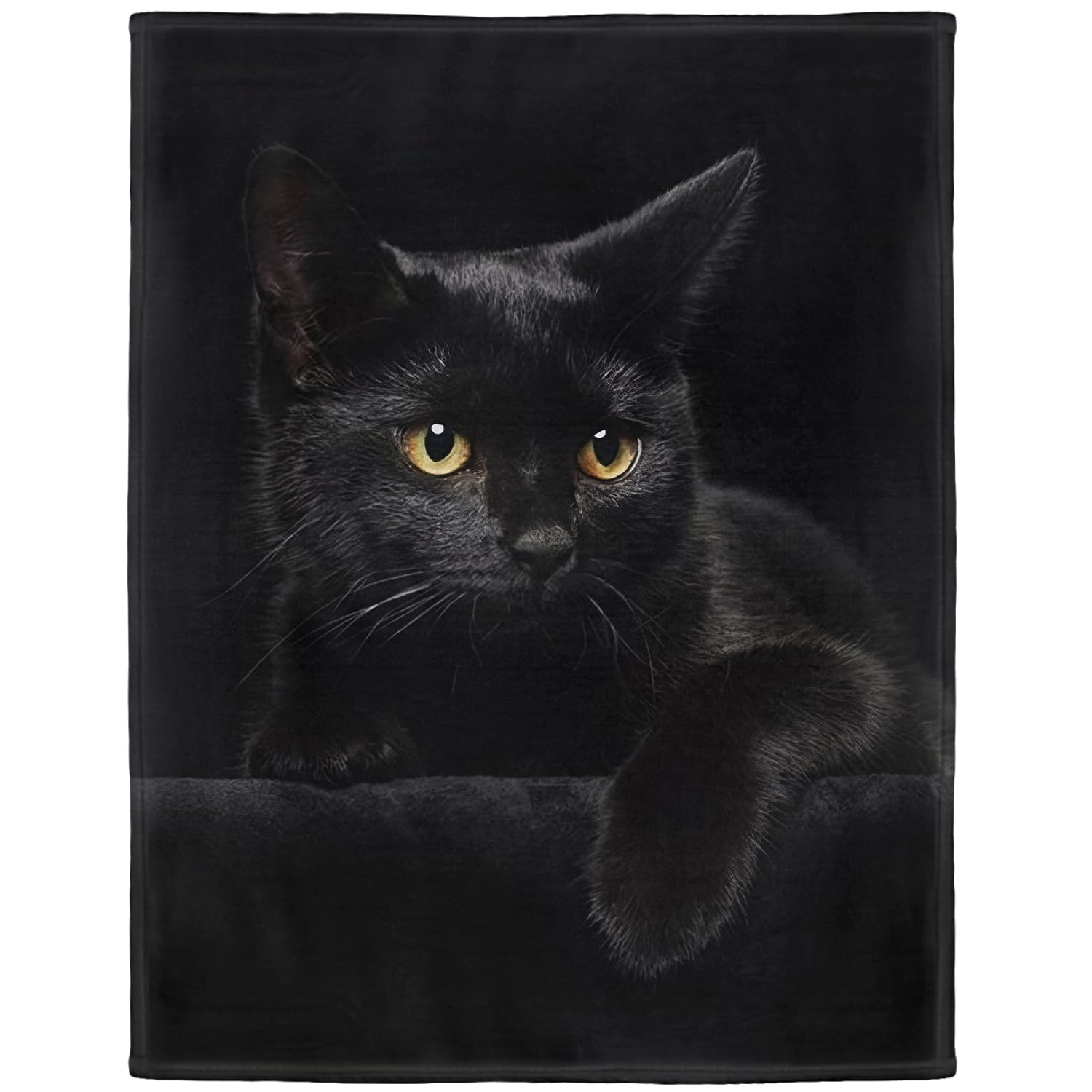 Sponsored Ad – Soft Fleece Blanket - Black Cat, 80 x 120 cm Throw Suitable for Sofa or Bed
